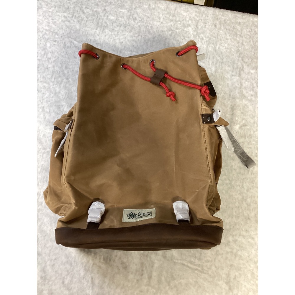 Alpine Design Vintage Super Packer Backpack Sand Waxed Canvas Leather ADB2402